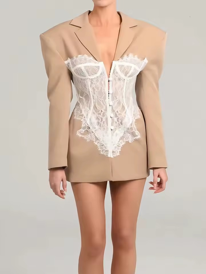 Alvera Lace Corset Blazer