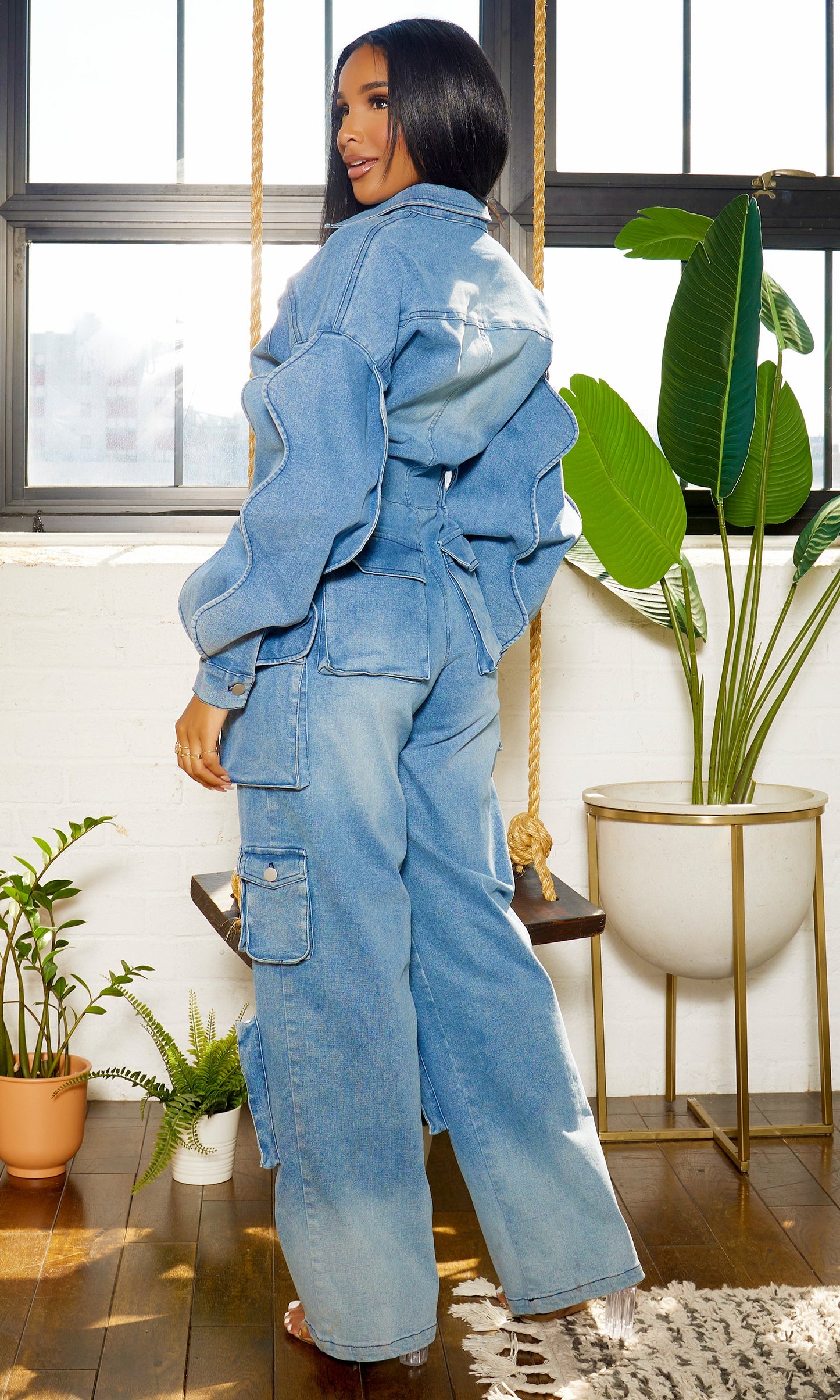 Cargo Denim Jumpsuit - PREORDER