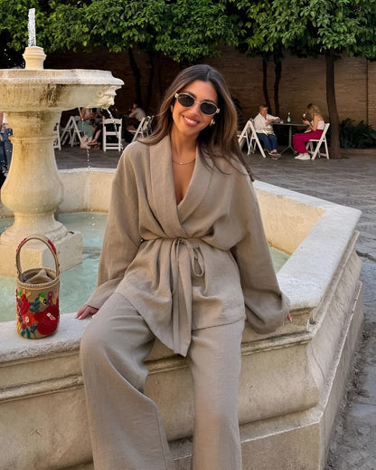 NOYA| Tweedelige linnen set