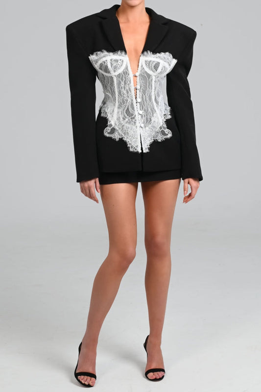 Alvera Lace Corset Blazer