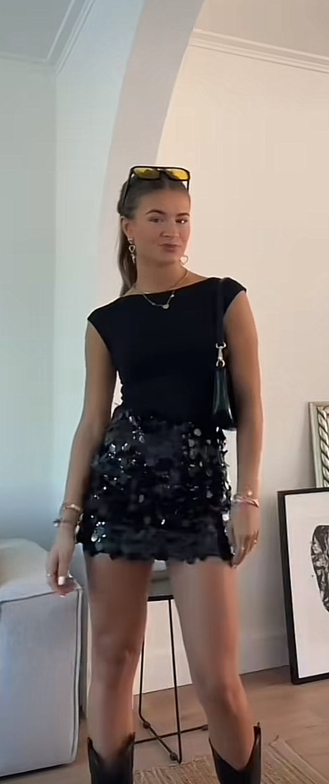 Paillettenrok Zilver/Zwart - Perfecte Feestdrok