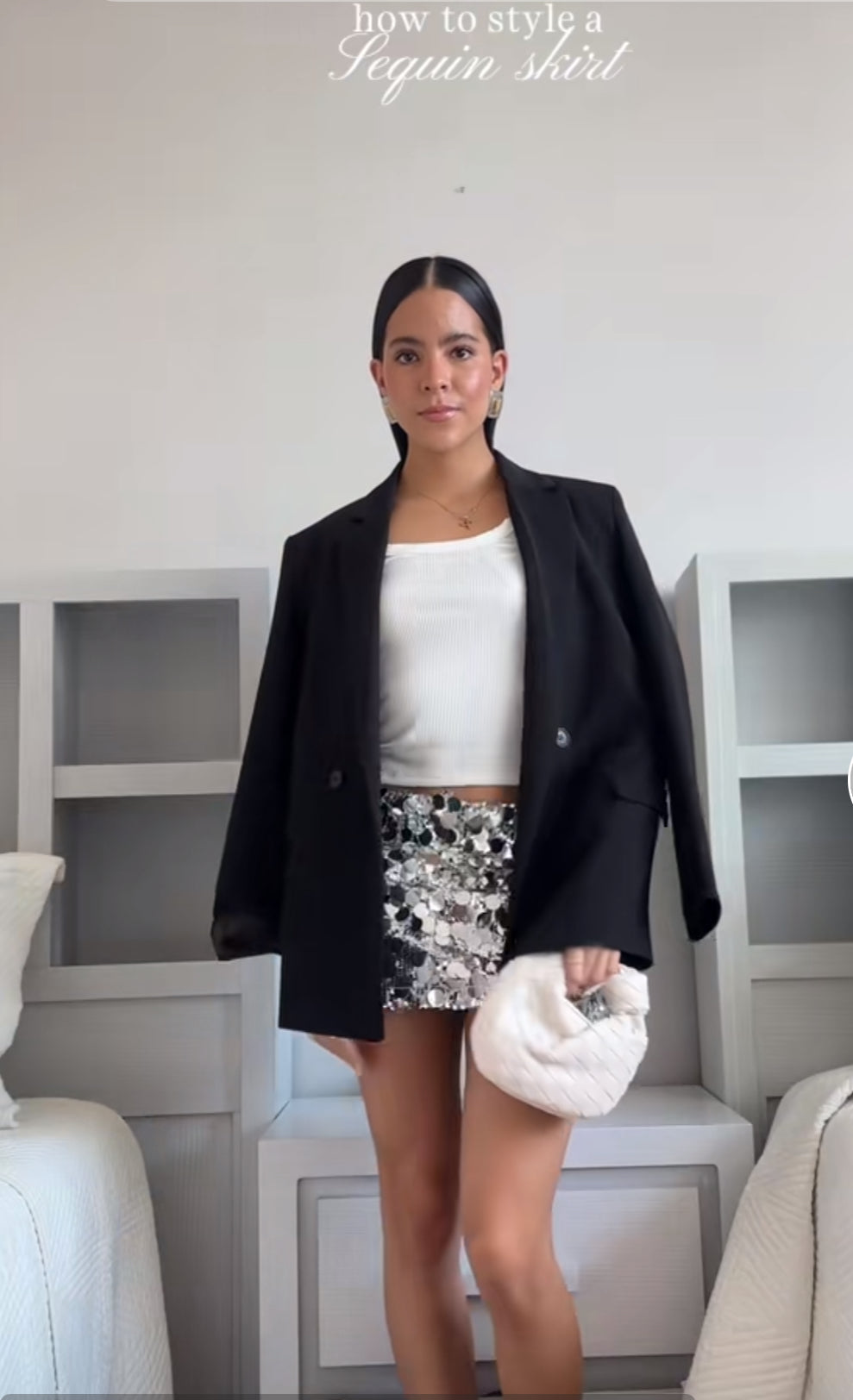 Paillettenrok Zilver/Zwart - Perfecte Feestdrok