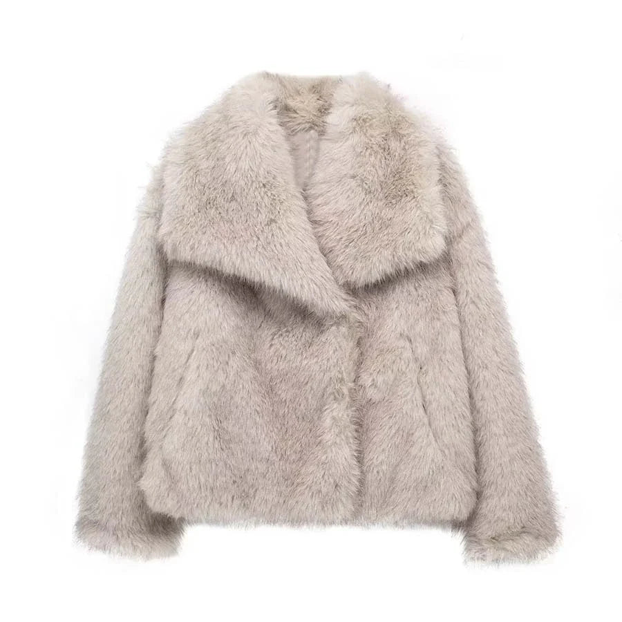 Elegante faux fur jas