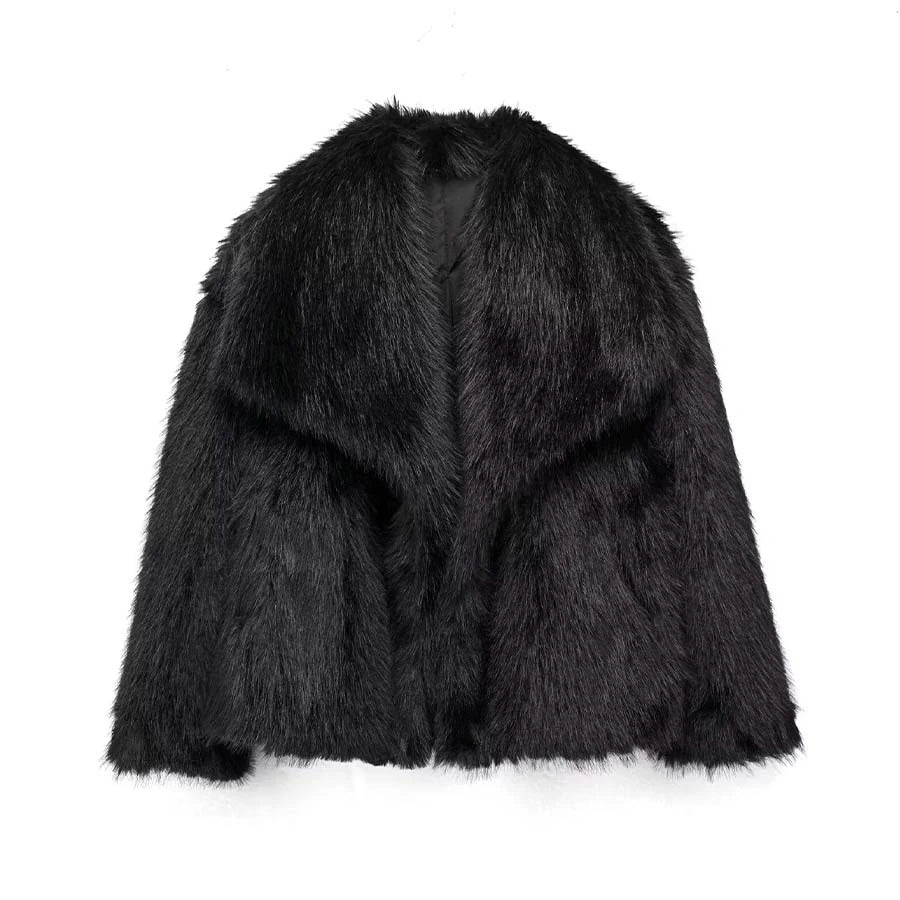 Elegante faux fur jas
