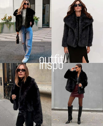 Elegante faux fur jas