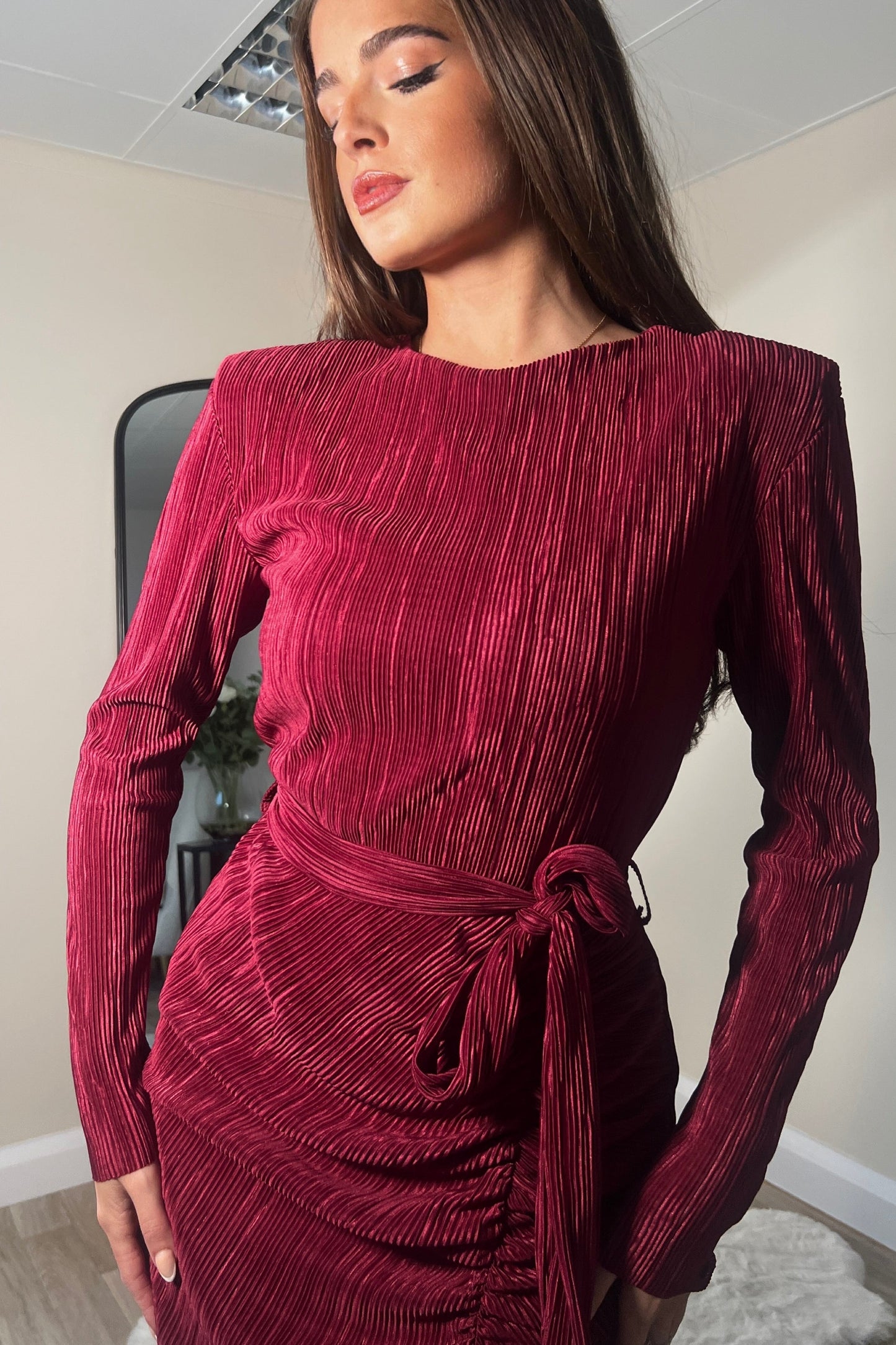 Elena long sleeve midi dress