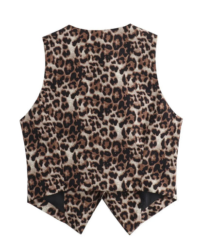 Leopard print vest